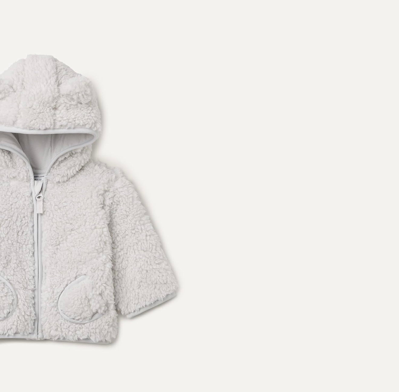Chaqueta Sherpa Gris Perla con Capucha