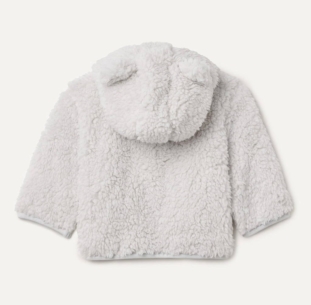Chaqueta Sherpa Gris Perla con Capucha