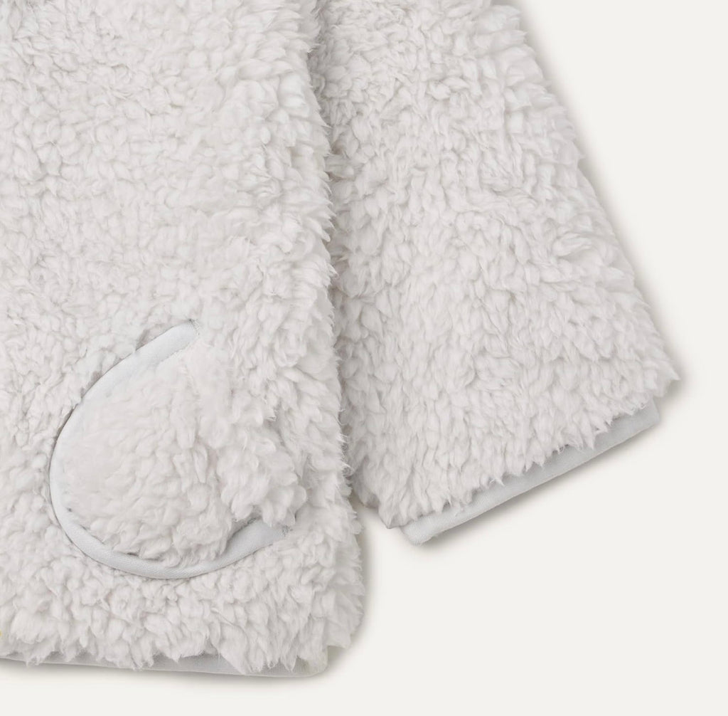 Chaqueta Sherpa Gris Perla con Capucha