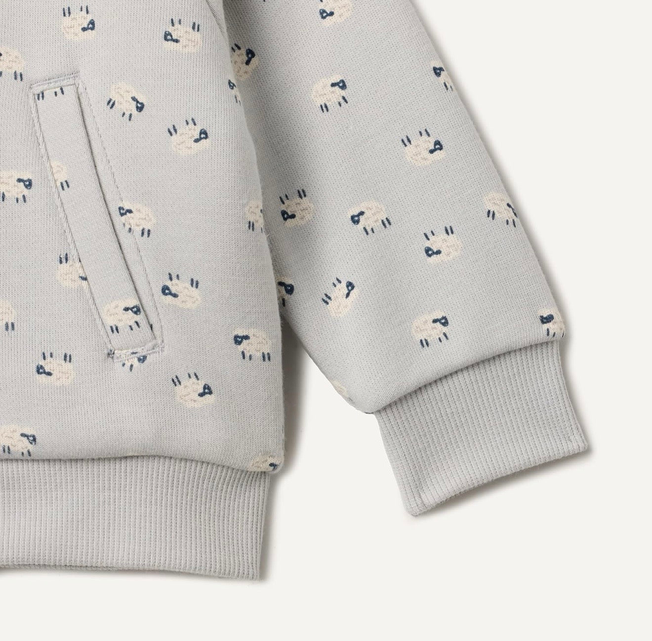 Chaqueta de Felpa con Capucha Oveja Gris