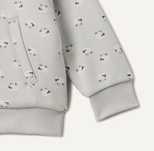 Chaqueta de Felpa con Capucha Oveja Gris