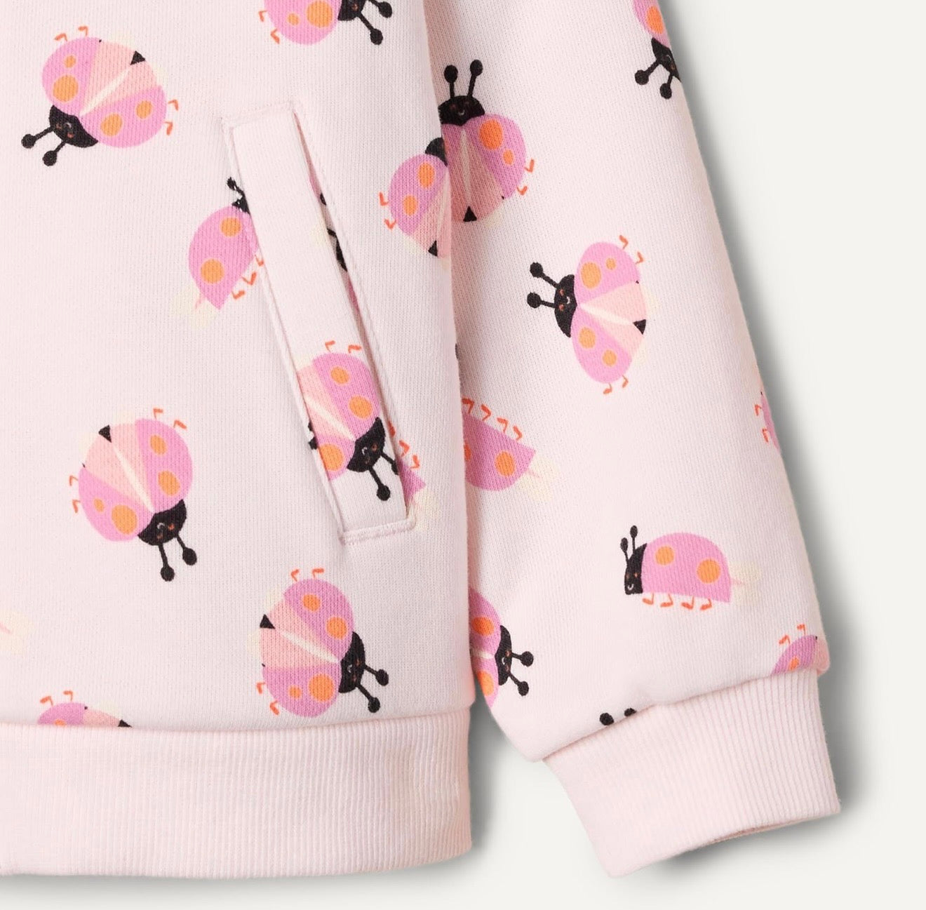 Chaqueta de Felpa con Capucha Mariquitas Rosa