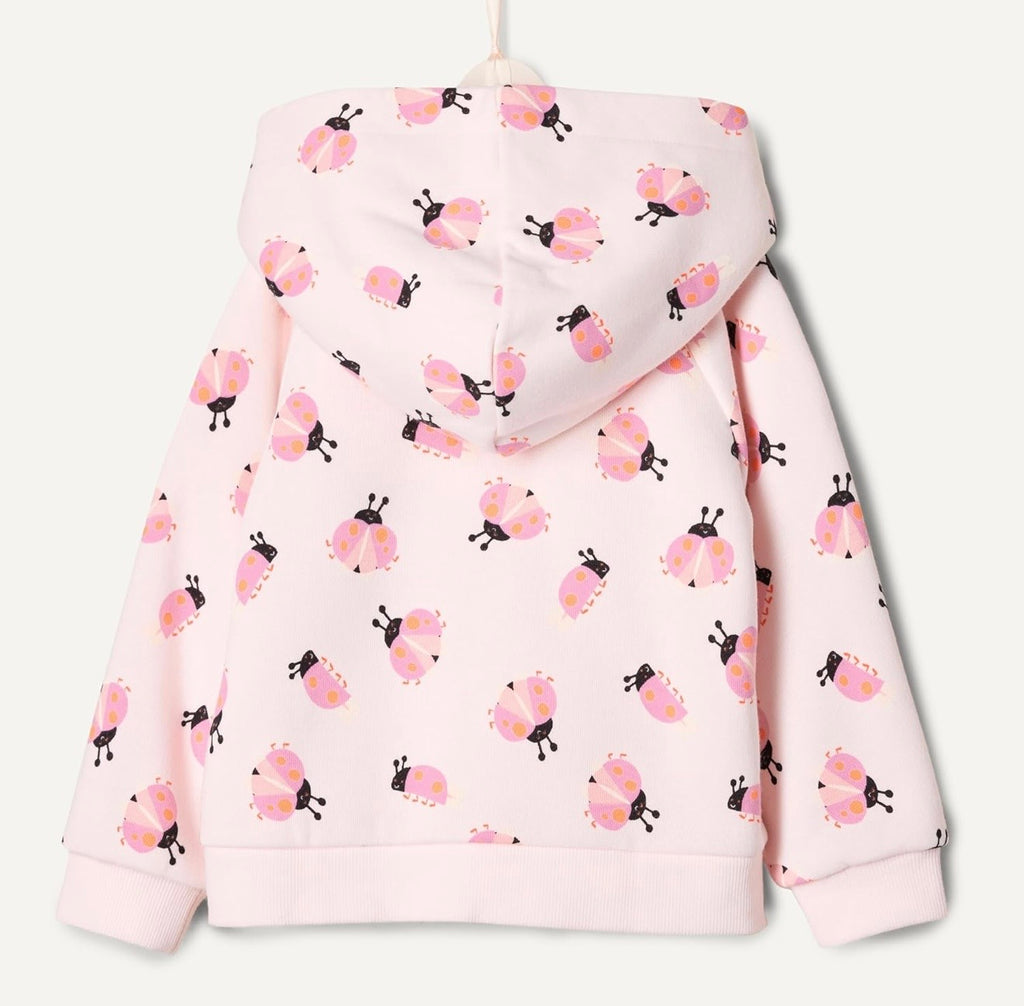 Chaqueta de Felpa con Capucha Mariquitas Rosa