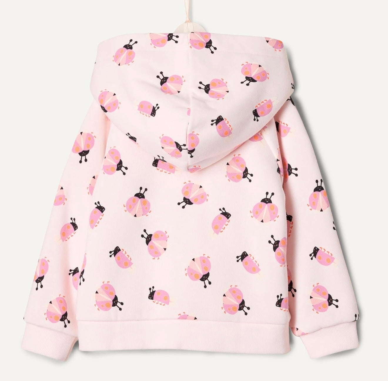 Chaqueta de Felpa con Capucha Mariquitas Rosa