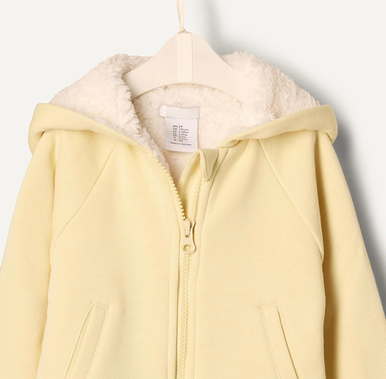 Chaqueta de Felpa con Capucha Amarillo