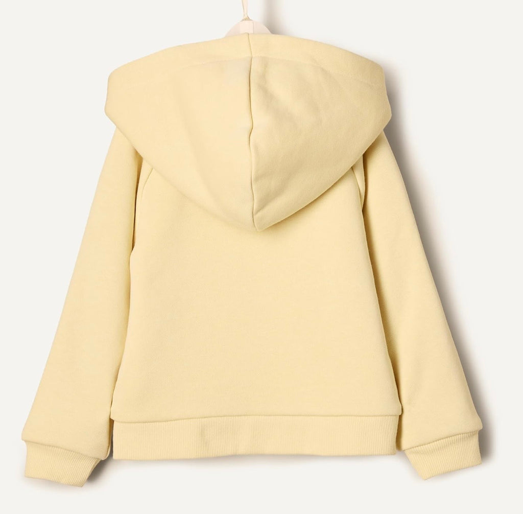 Chaqueta de Felpa con Capucha Amarillo