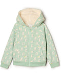 Chaqueta de Felpa con Capucha Conejos Verde