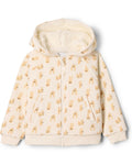 Chaqueta de Felpa con Capucha Conejos Marfil