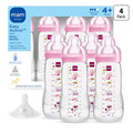 MAM 4 Biberones 11oz Rosa + Tetina Regalo