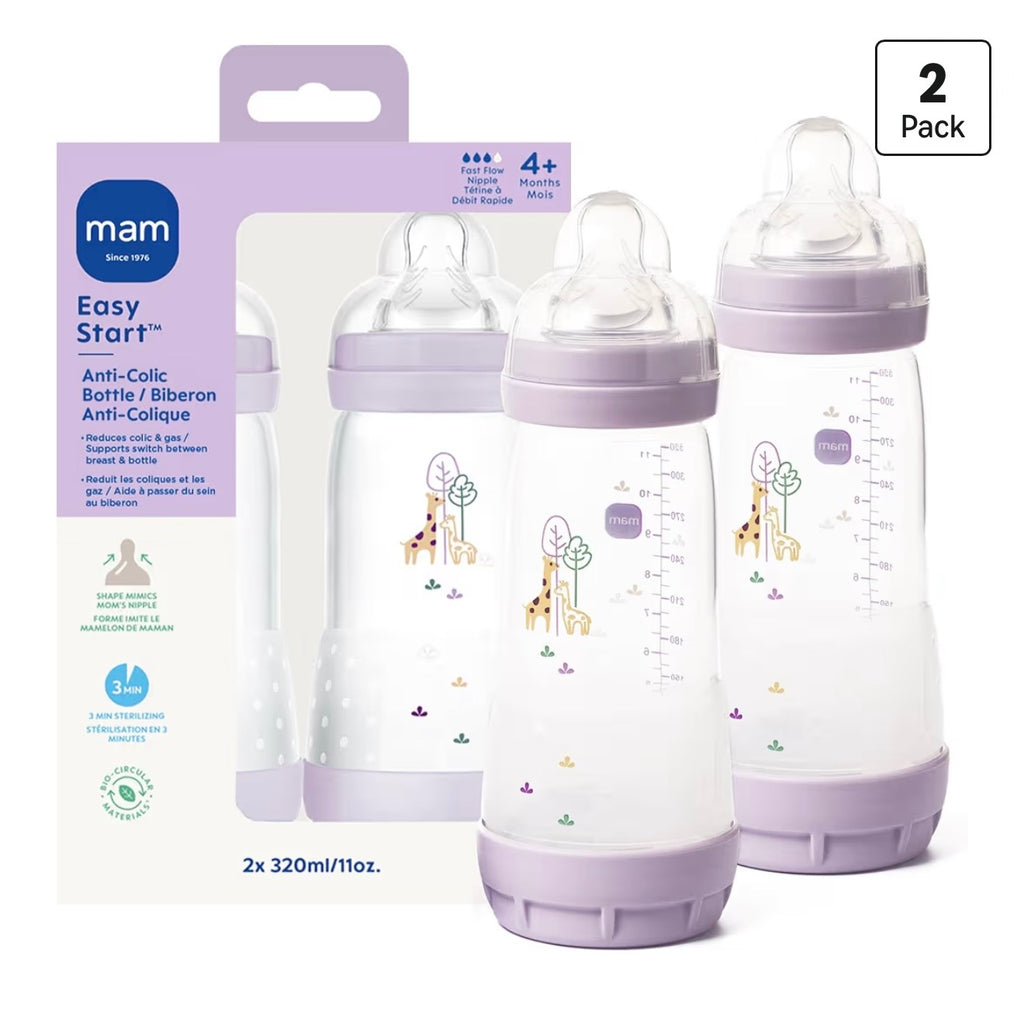 MAM 2 Biberones 11oz Púrpura
