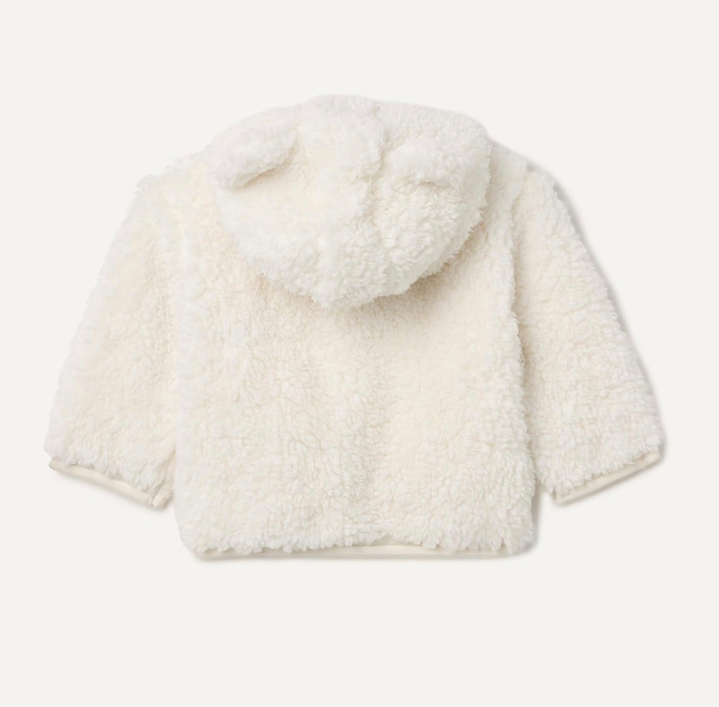 Chaqueta Sherpa Blanco Marfil con Capucha