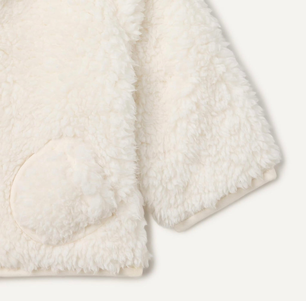 Chaqueta Sherpa Blanco Marfil con Capucha
