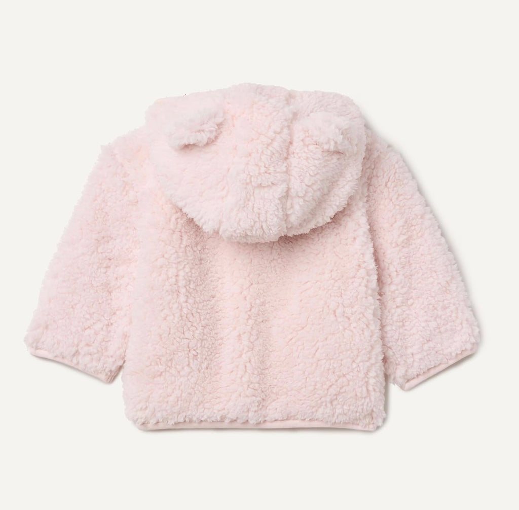 Chaqueta Sherpa Rosa Pálido con Capucha