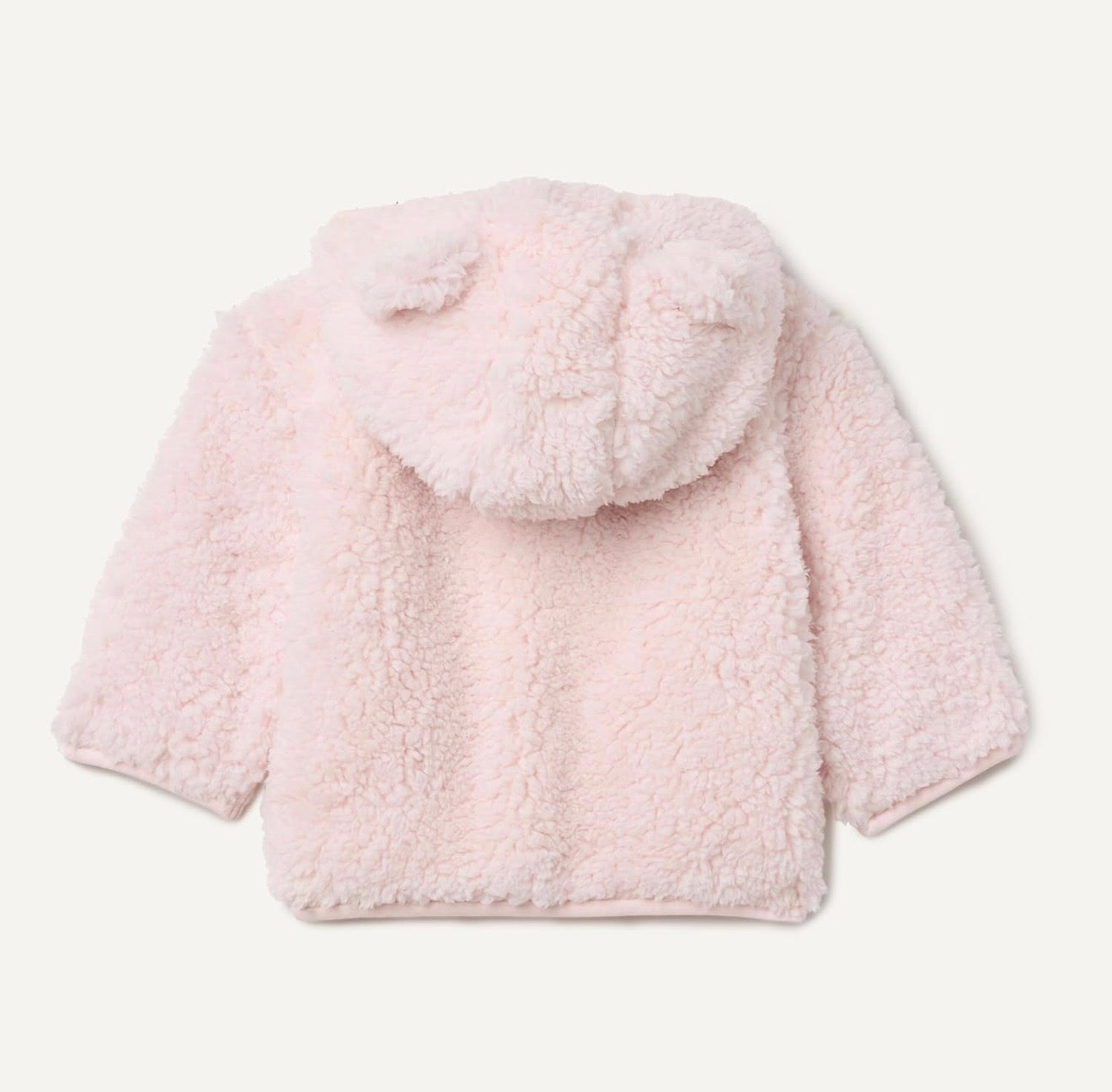 Chaqueta Sherpa Rosa Pálido con Capucha